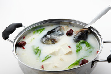 Delicious Chinese cuisine, fish head tofu soup