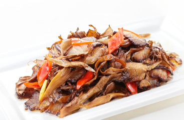 Delicious Chinese cuisine, dried bamboo shoots fried bacon
