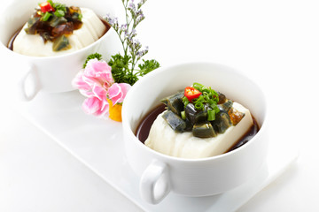 Delicious Chinese food, preserved egg tofu