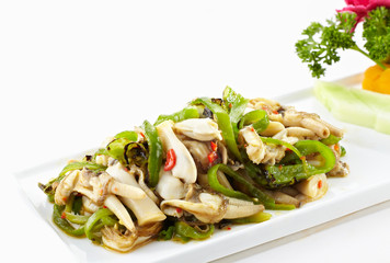 Delicious Chinese cuisine, sautéed with snails