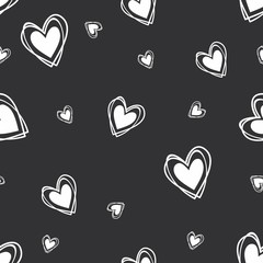 Vector illustration seamless pattern with hearts