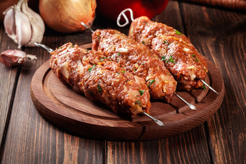 Raw traditional sish kebab
