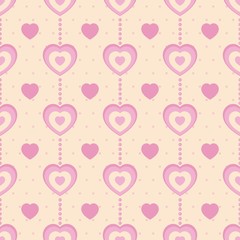 Vector illustration seamless pattern with hearts 