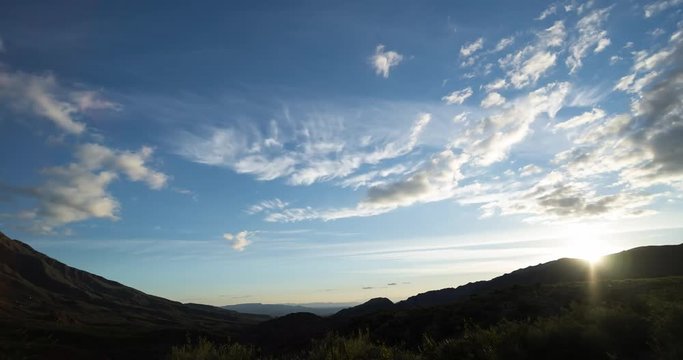 Time Lapse, Sunset At Cuesta de Miranda, Argentina