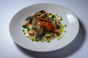 Pike perch with baked cabbage