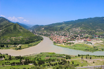 View from Djvari on the river Kura and Aragvi © elvirkin