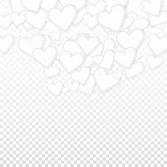 White heart love confettis. Valentine's day semici