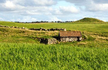 Norway fields on a cloudy day