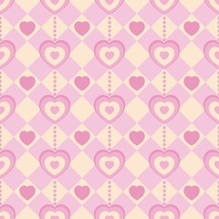 Vector illustration seamless pattern with hearts 