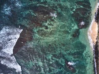 aerial view. Wild Beach in Midigama. Indian ocean. Sri-lanka
