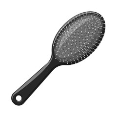 Vector illustration of brush and hair symbol. Set of brush and hairbrush stock vector illustration.