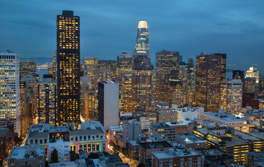 Fototapeta na wymiar San Francisco Skyline at night, California, USA