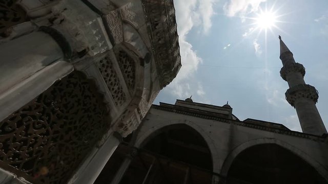 Istanbul Ottoman Valide Sultan Mosque Courtyard Timelapse 2