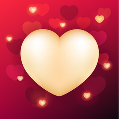 Valentine's day background with realistic heart