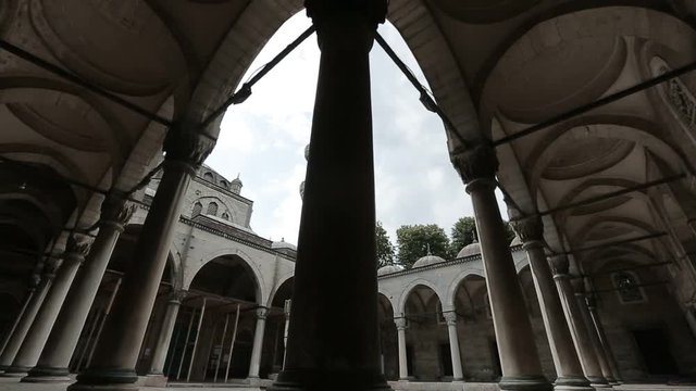 Istanbul Ottoman Valide Sultan Mosque Courtyard Timelapse