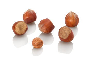 Haselnüsse mit und ohne Schale