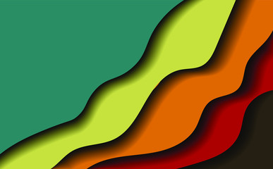 Colorful contrast corporate waves background. Vector design.