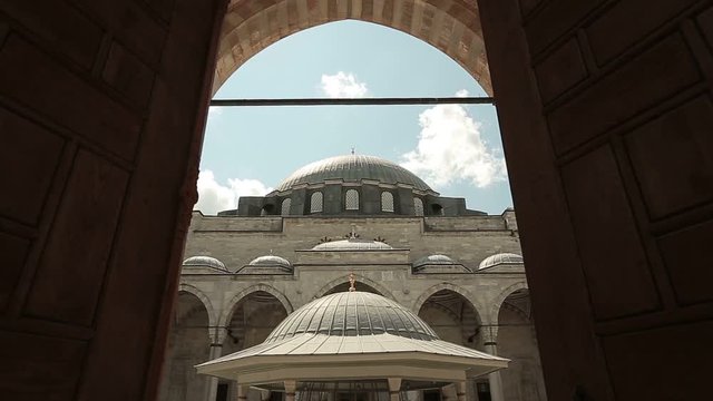 Istanbul Ottoman Yavuz Sultan Selim Mosque Entrance Timelapse
