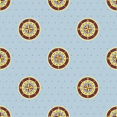 Vector illustration seamless pattern with marine elements 