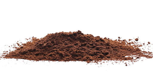 coffee pile of powdered isolated on white background
