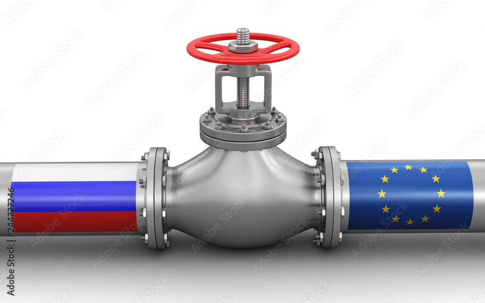 Poster pipeline with flags. image with clipping path