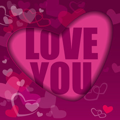 Valentine's day card in pink colors