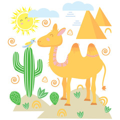 camel in Scandinavian style - vector illustration, eps