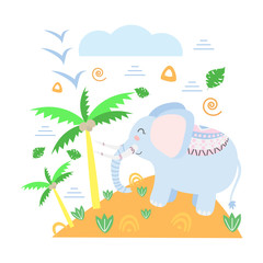 elephant in Scandinavian style - vector illustration, eps