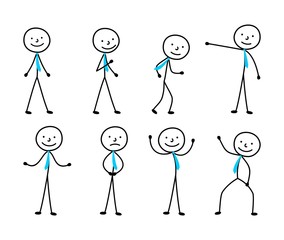 man sketch, set of figures, isolated people hand-drawn stick figure