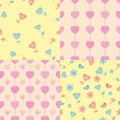 Vector illustration seamless pattern with hearts 