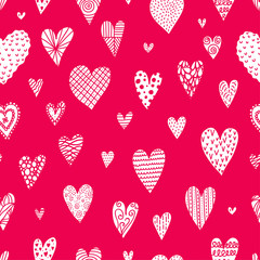 Love! Cute heart. Seamless pattern.