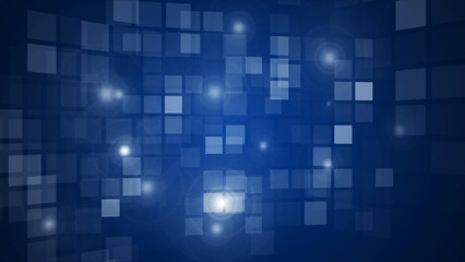 Abstract blue flashing rectangle grid flowing perspective background. Information technology graphic illustration concept.