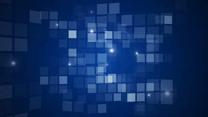 Abstract blue flashing rectangle grid flowing perspective background. Information technology graphic illustration concept.
