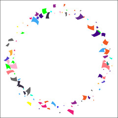 Colorful confetti on white background. 