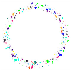 Colorful confetti on white background. 