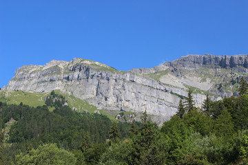 Paysage au-dessus de Passy vers Chamonix