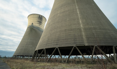 Colossal concrete cooling tower background