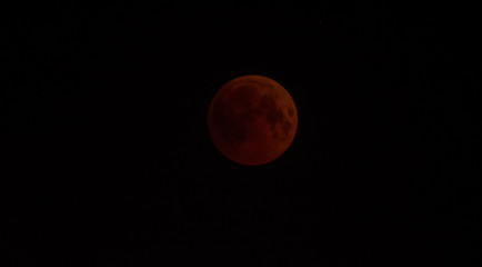 Full blood moon eclipse at midnight