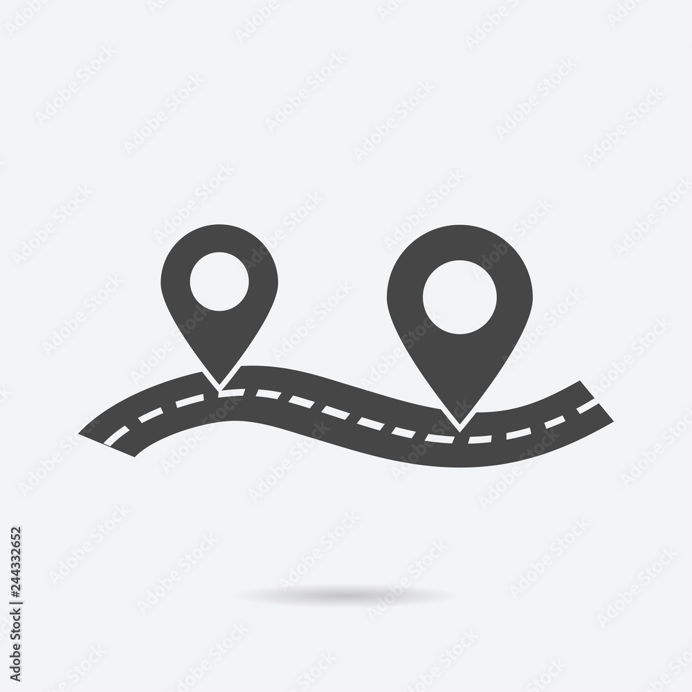 Aufkleber distance icon flat style isolated on background. distance sign symbol for web site and app design.