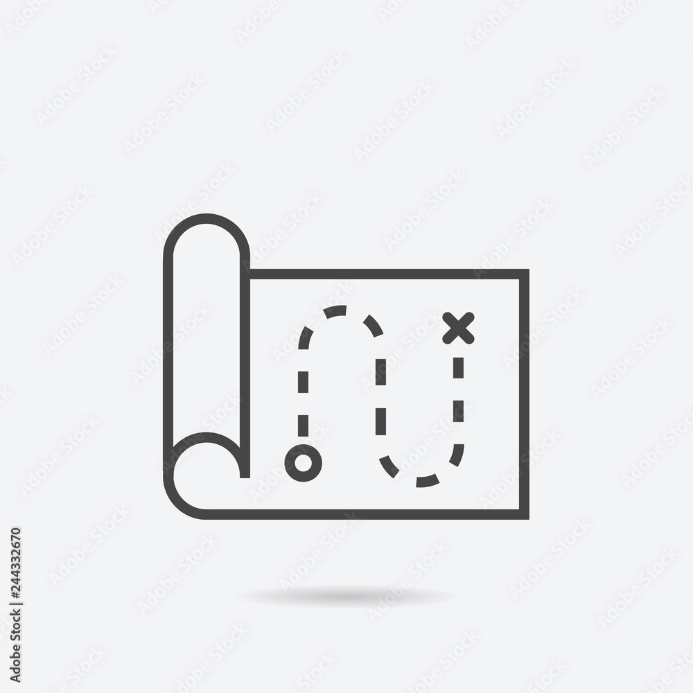 Aufkleber Map icon flat style isolated on background. Map sign symbol for web site and app design.