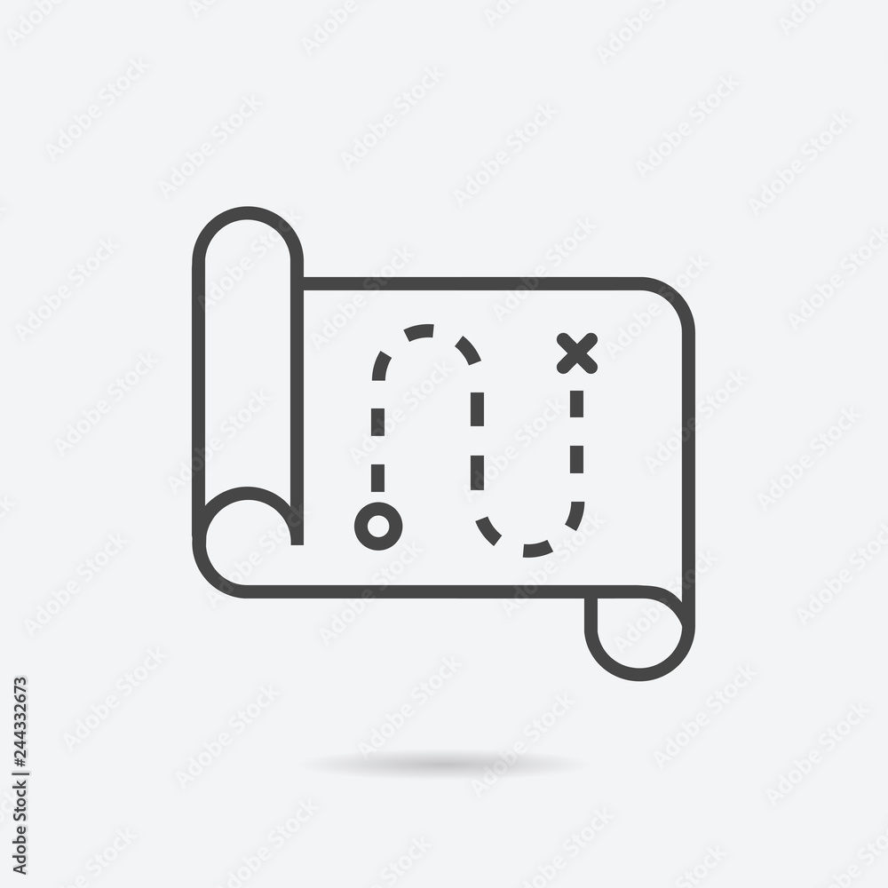 Poster Map icon flat style isolated on background. Map sign symbol for web site and app design.