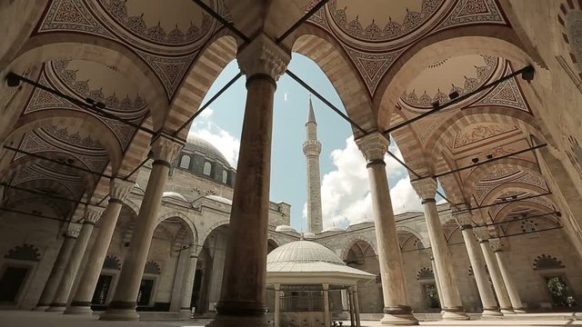 Istanbul Ottoman Yavuz Sultan Selim Mosque Courtyard Timelapse 4
