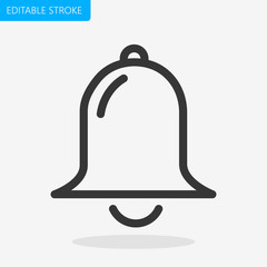 Bell Icon Editable Stroke Pixel Perfect Vector