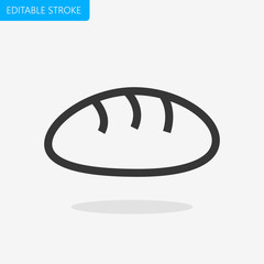 Bread Loaf Icon Editable Stroke Pixel Perfect Vector