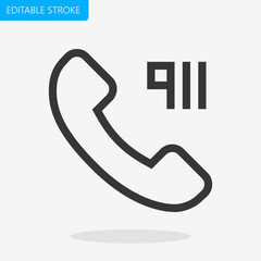 Emergency call Icon Editable Stroke. Pixel Perfect Vector Icon