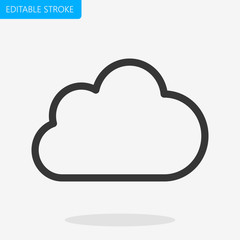 Cloud Icon Vector Editable Stroke