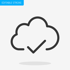 Cloud OK Pixel Perfect Editable Stroke Vector