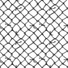 Hand drawn vector seamless pattern of rope net and knots