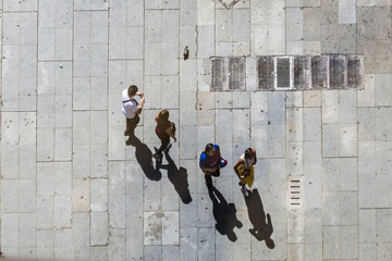 People from above with shadows