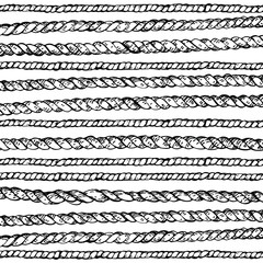 Hand drawn vector illustration of ropes. Sketch style © oksanase